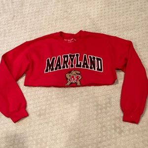 Victory Maryland UMD Terrapin Cut Off Sweatshirt Medium